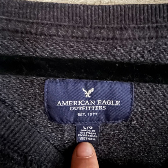 American Eagle Outfitters Graphic Logo Crewneck Sweatshirt Black L/G - Picture 2 of 3